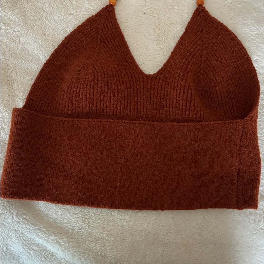 ROMWE Rust Knit Top - Picture 3 of 3